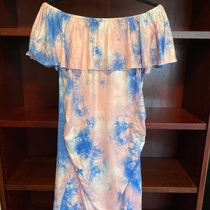 Pink & Blue Maternity Dress